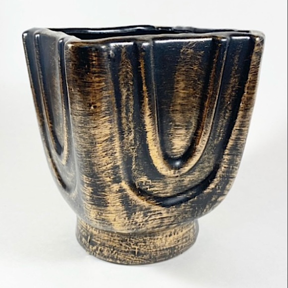 Vintage black and gold vase